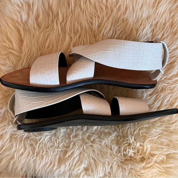 Rag & Bone White August Mock-Croc Flat Sandals Sz-37 - Picture 6 of 9